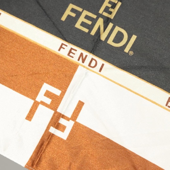 FENDI Folding Umbrella Nylon Black Brown white - Picture 8 of 13